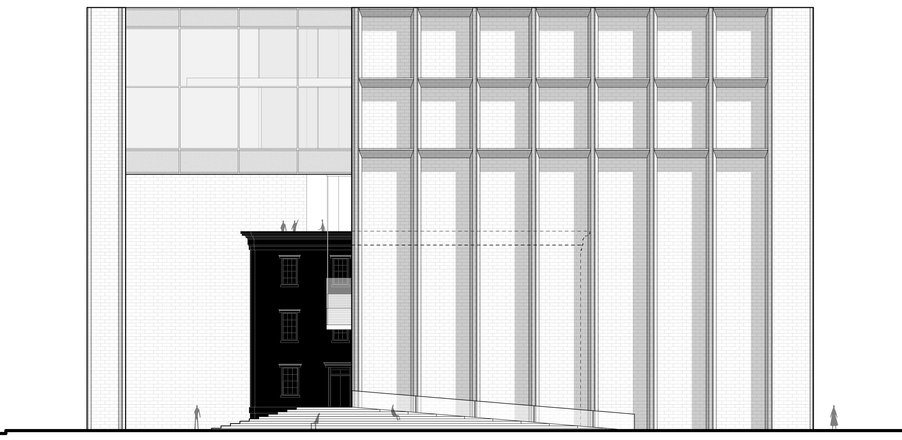 Elevation from new public plaza