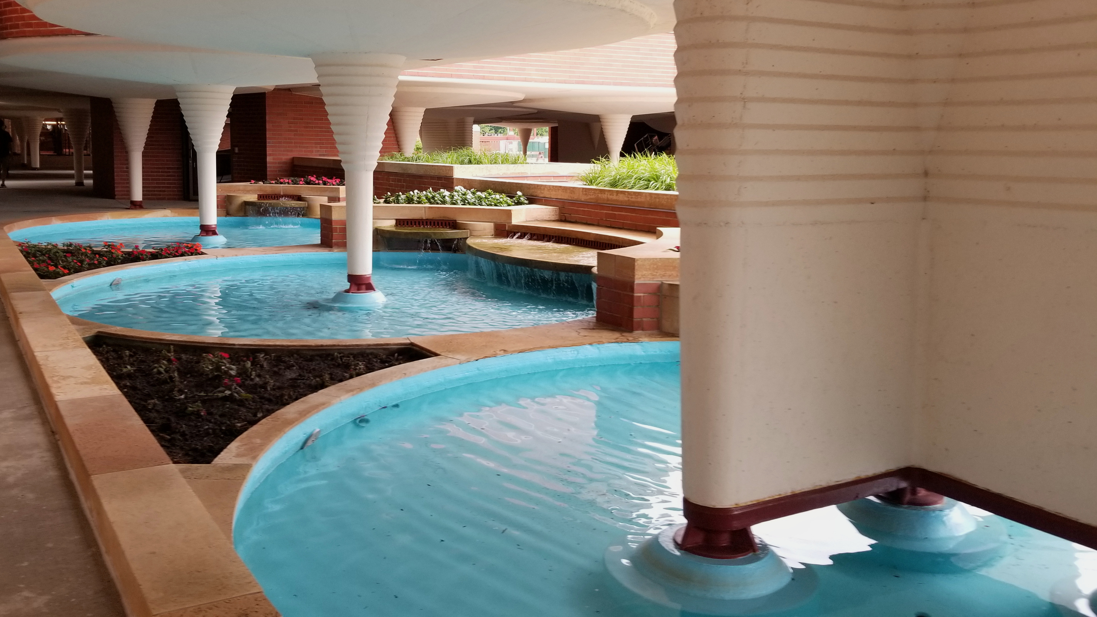 Columns, connections & water at Frank Lloyd Wright's Johnson Wax Building