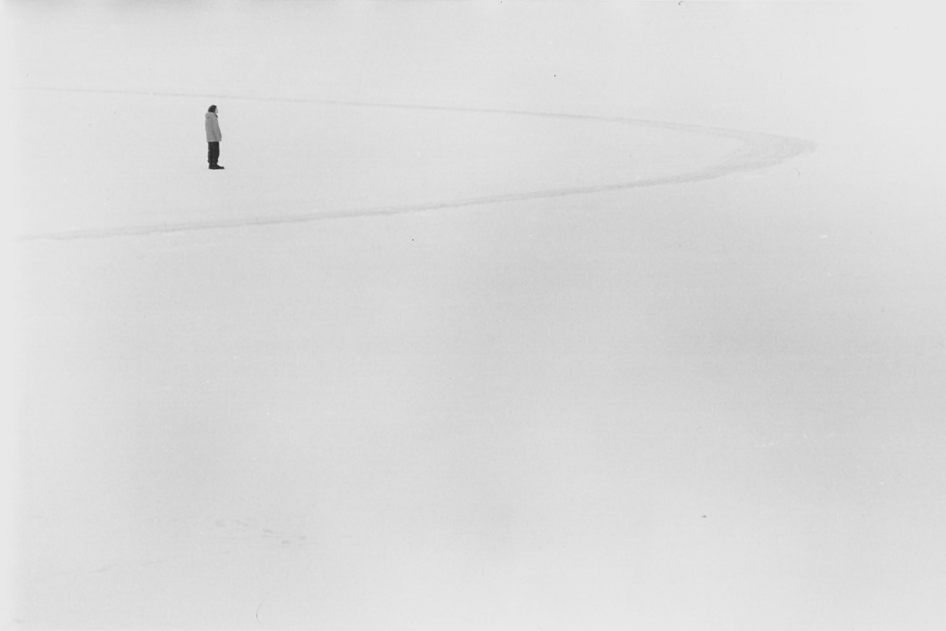 Figure on a frozen lake